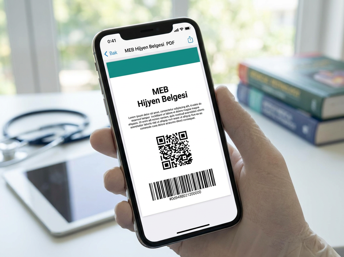 telefonda barkodlu meb hijyen belgesi pdf dosyası