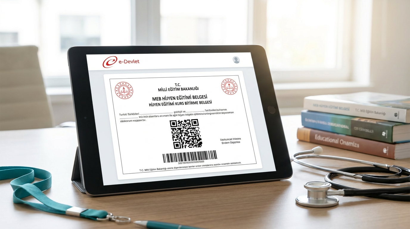 e-devlet onaylı hijyen belgesi barkodlu ekran görüntüsü