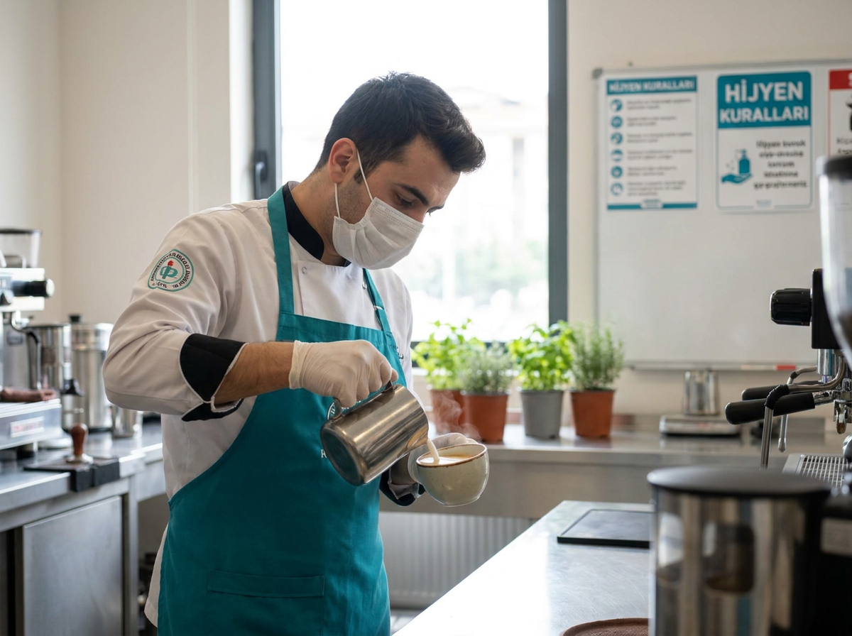 Gıda hijyen eğitimi almış barista ve fırın ustası