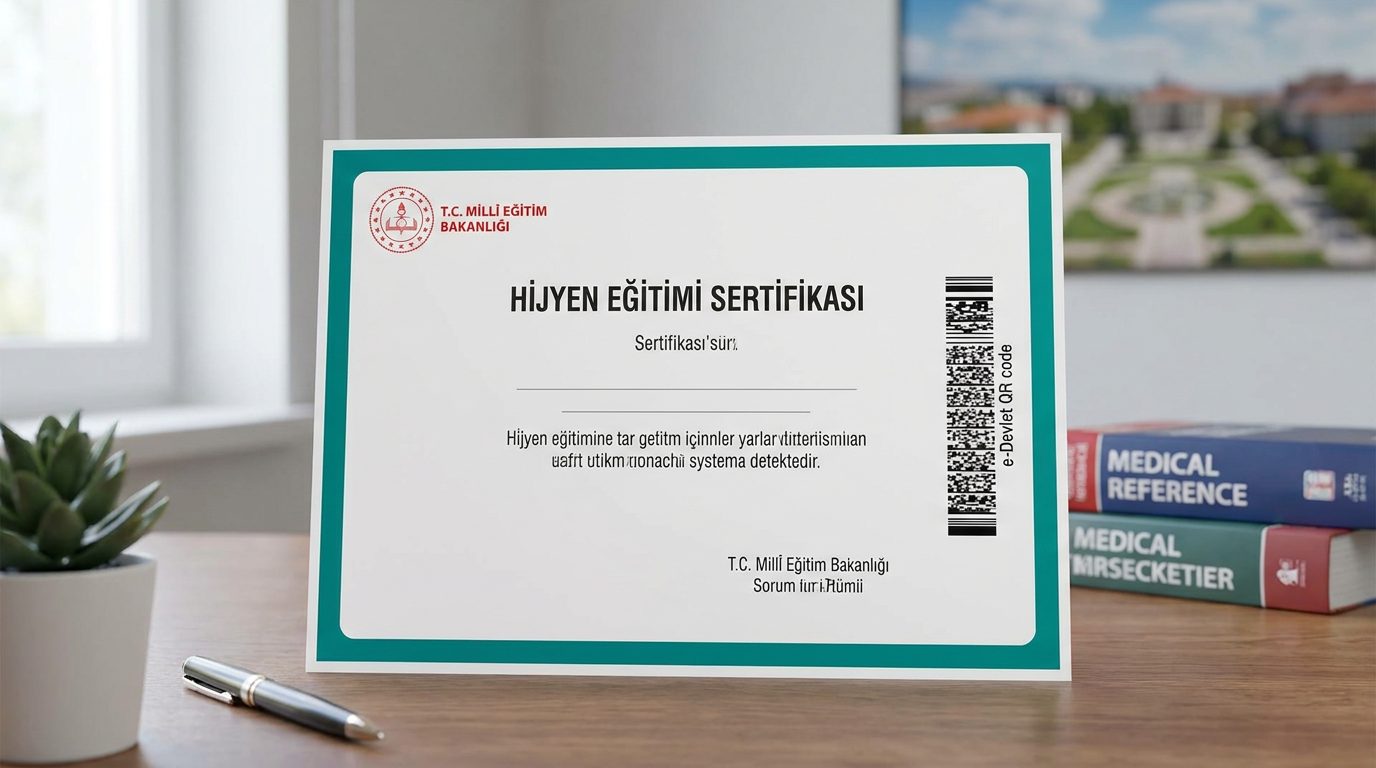 MEB onaylı e-devlet barkodlu halk eğitim merkezi hijyen belgesi örneği