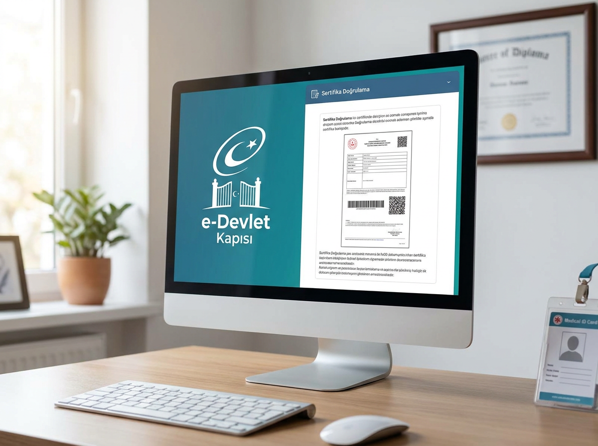 e-Devlet üzerinden hijyen belgesi doğrulama ekranı