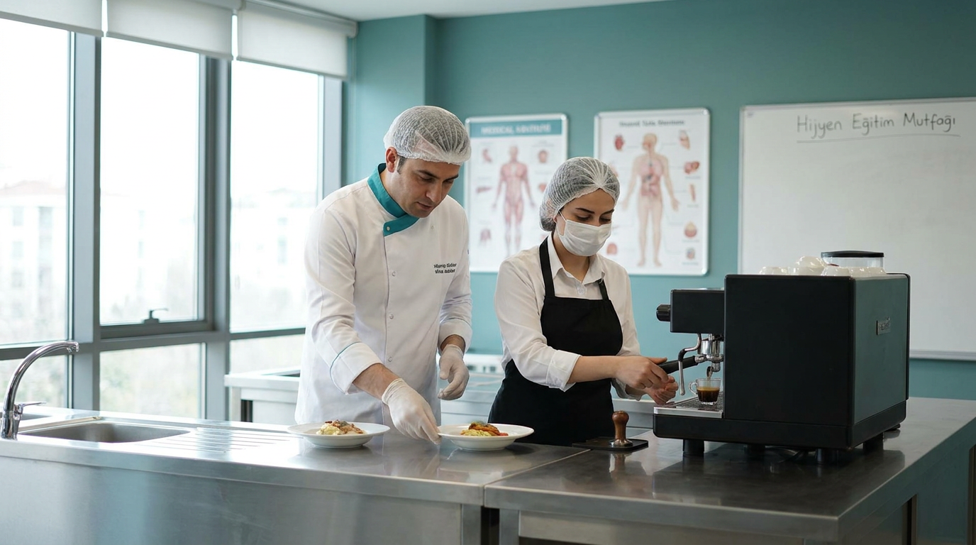Gıda sektöründe hijyen kurallarına uyan şef ve barista