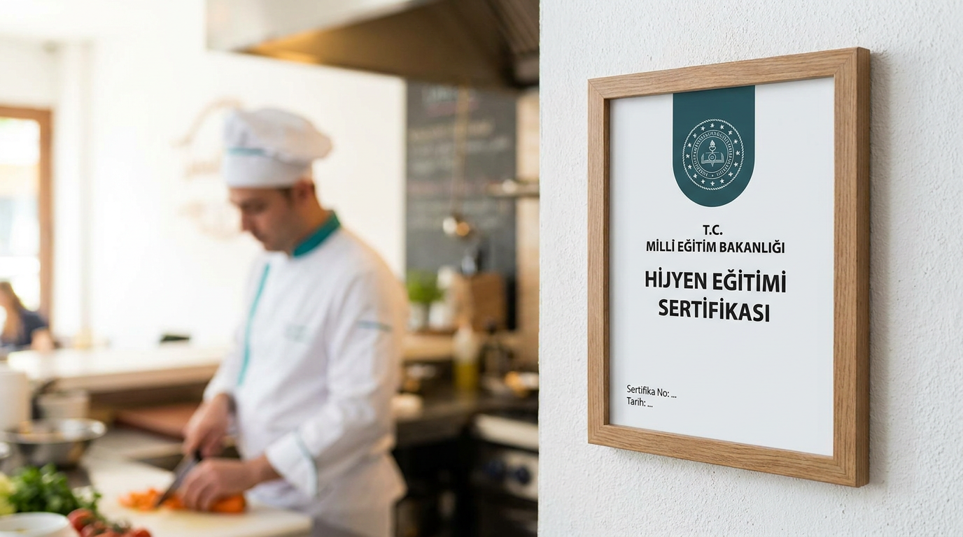 MEB onaylı hijyen eğitim belgesi çerçeveli