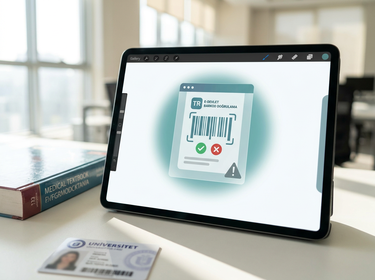 E-Devlet hijyen belgesi barkod doğrulama ekranı